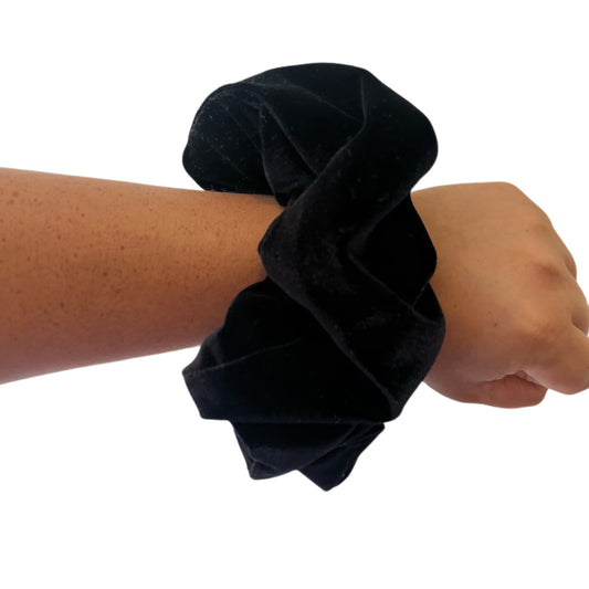 XL Black Velvet Scrunchie